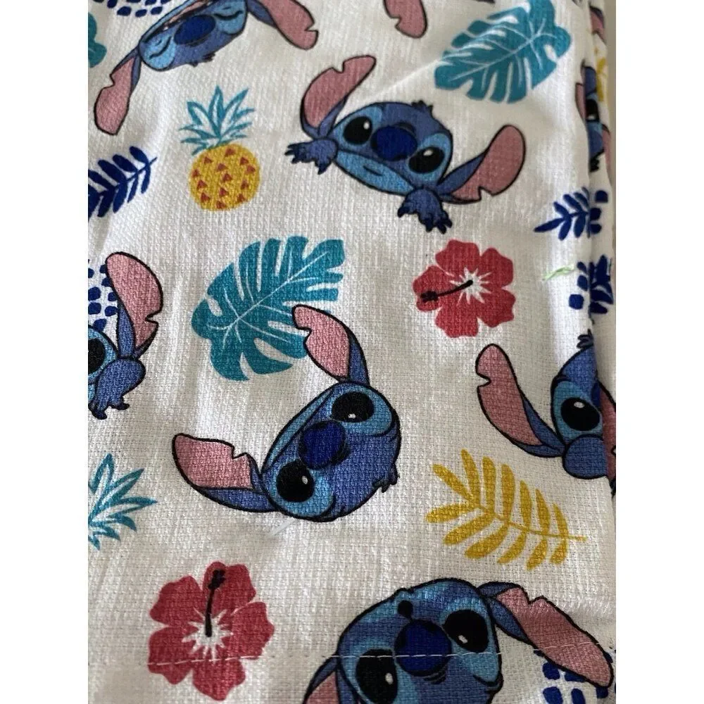 2‎ Pack Disney Stitch Faces Kitchen Towels Pineapple Hibiscus Tropical 16 X 26”